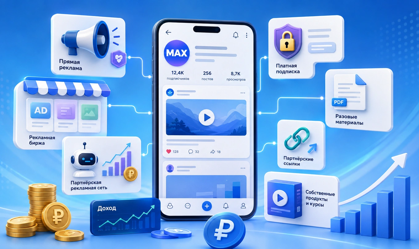 Как монетизировать MAX-канал: 9 способов заработка в 2026 году
